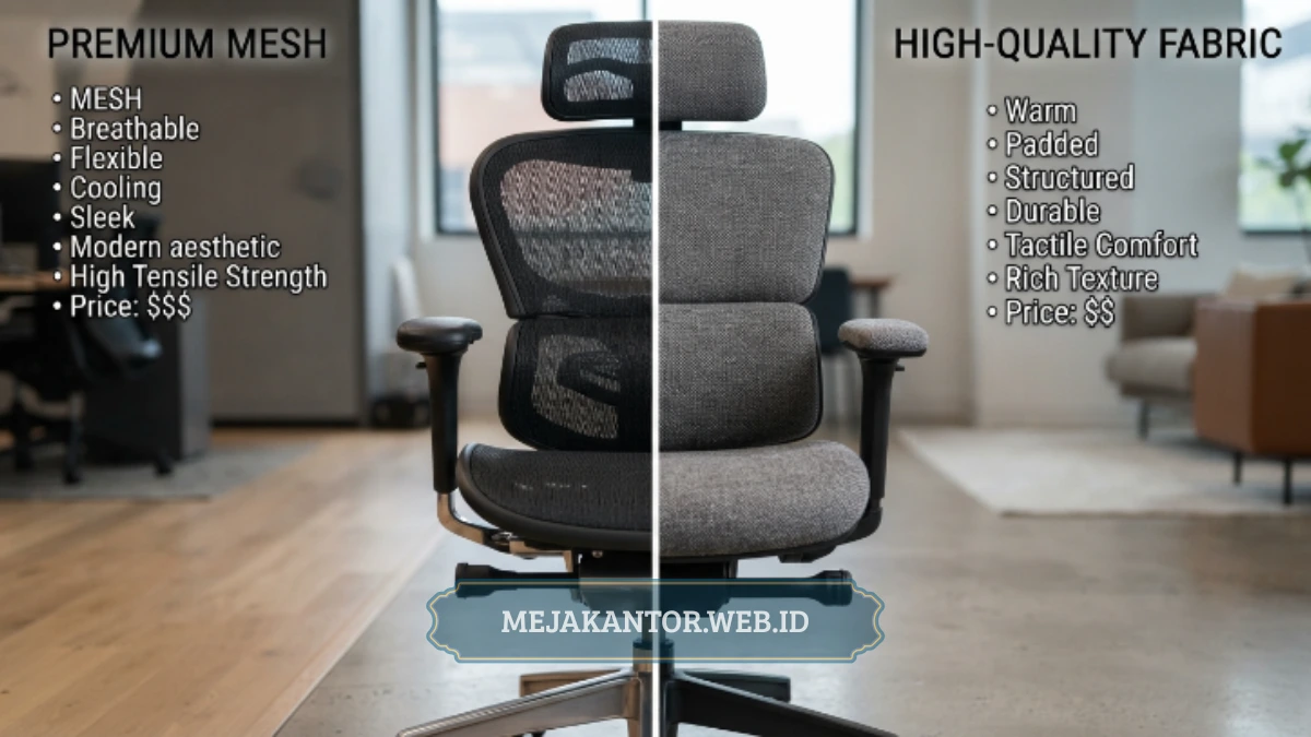 Perbandingan material kursi ergonomis yang memengaruhi harga jual