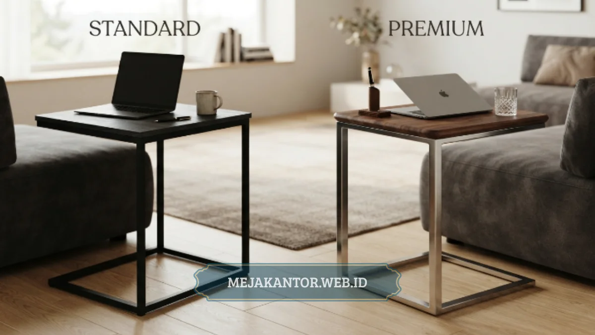 Perbandingan material yang memengaruhi harga Meja Kerja Sofa