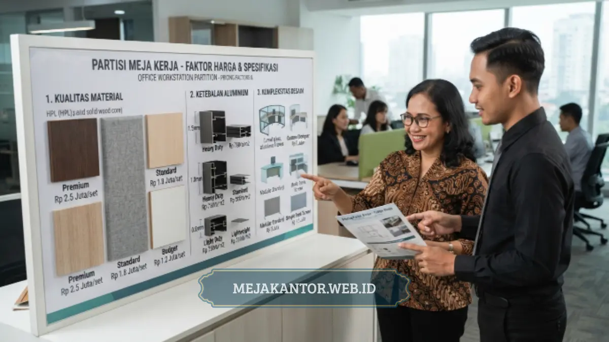 Ilustrasi faktor penentu harga partisi workstation kantor