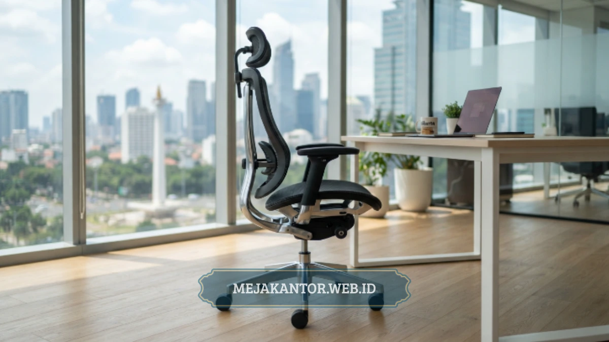 Kursi ergonomis kantor dengan sandaran lumbar untuk mendukung postur karyawan