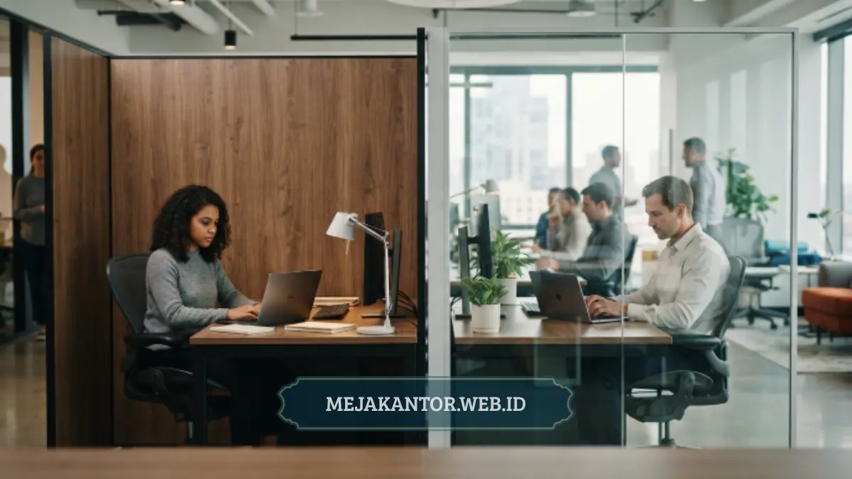 Karakteristik material partisi workstation kantor modern