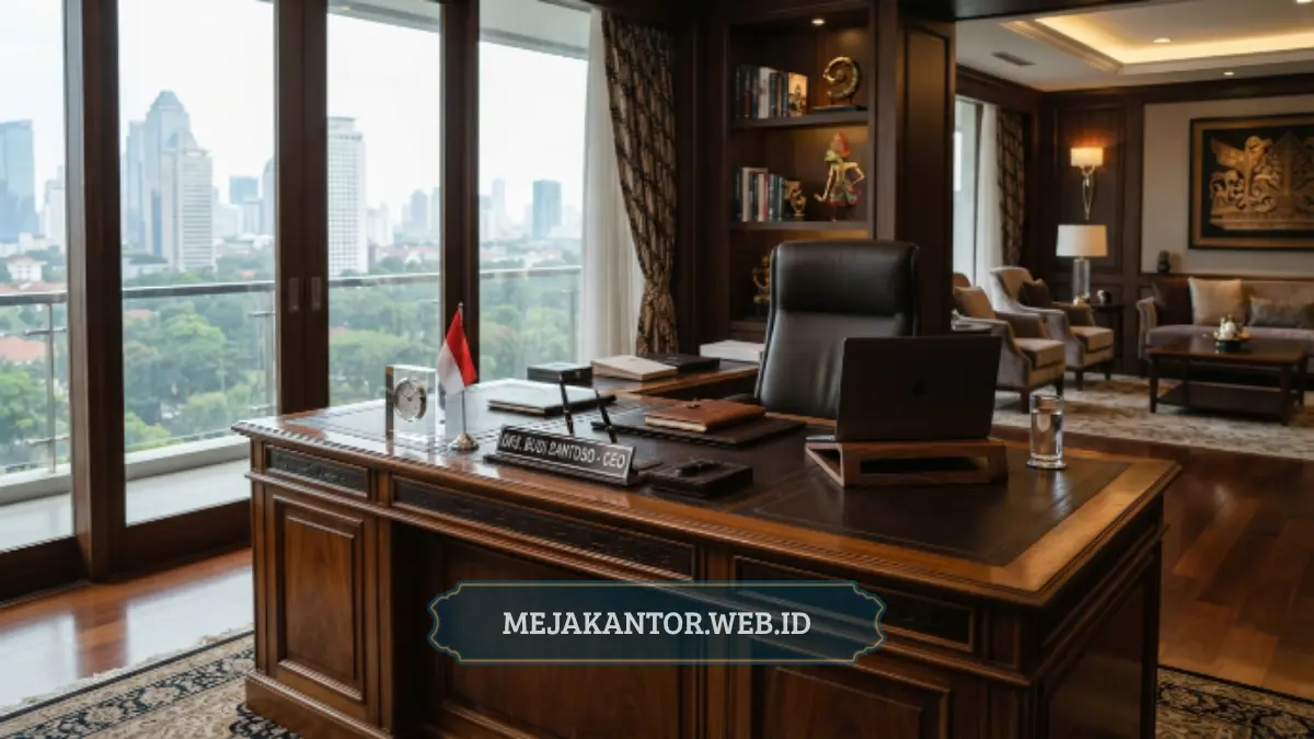 Meja direktur enterprise dengan desain formal dan elegan