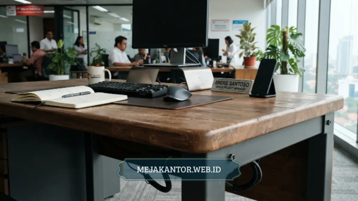 Meja kantor enterprise dengan material kokoh untuk ruang kerja korporat