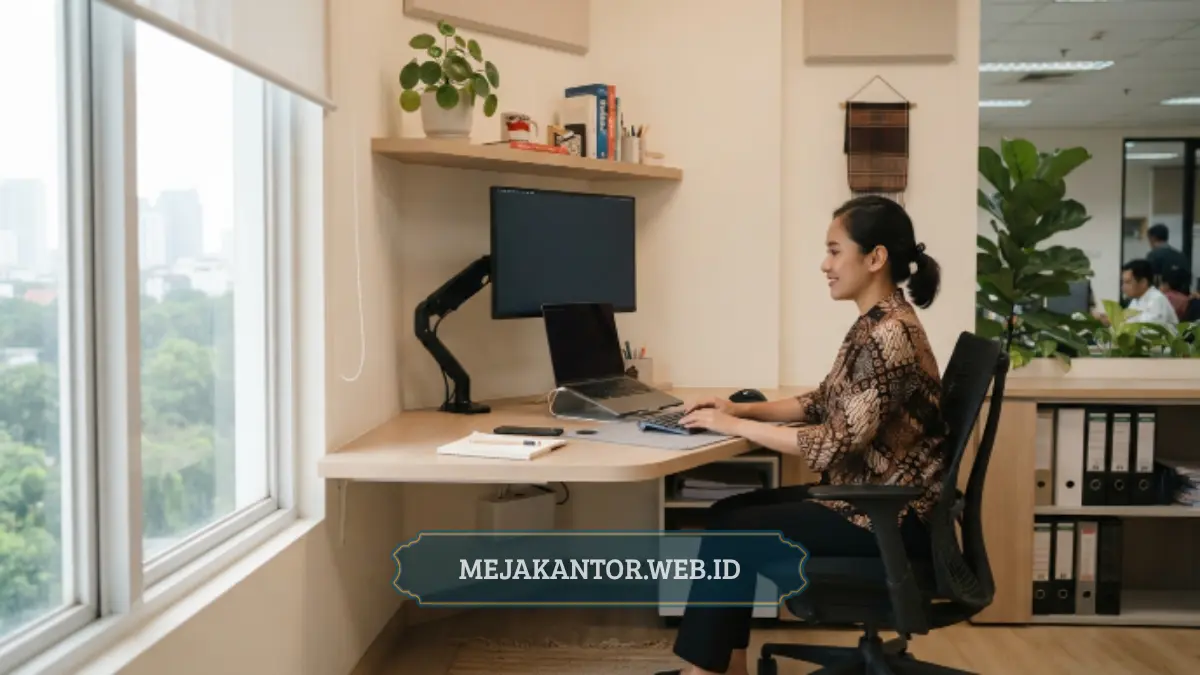 meja workstation minimalis hemat ruang