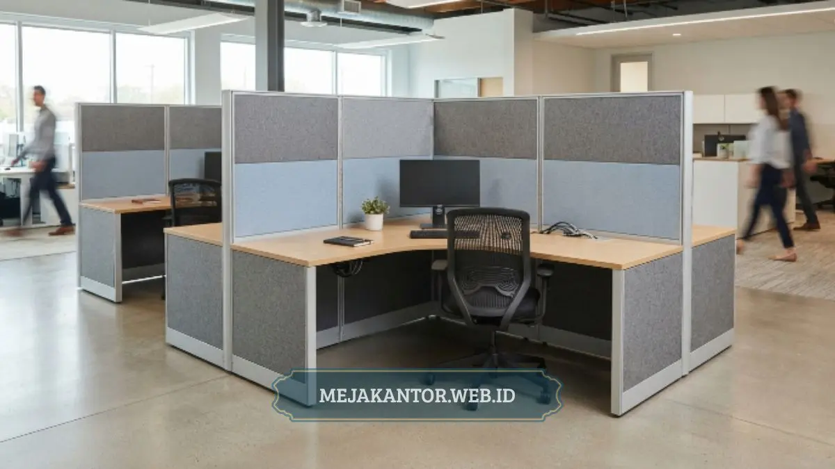 Partisi workstation kantor model L-Shape