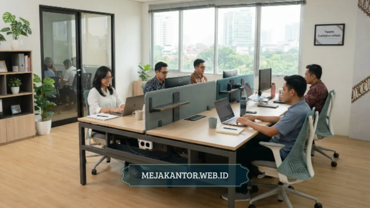 workstation pws-06 di ruang kantor kompak