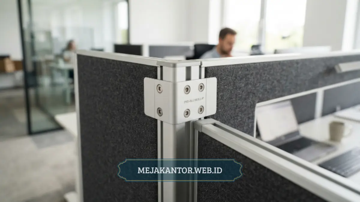detail modul sekat dan sistem kabel partisi workstation PWS-06