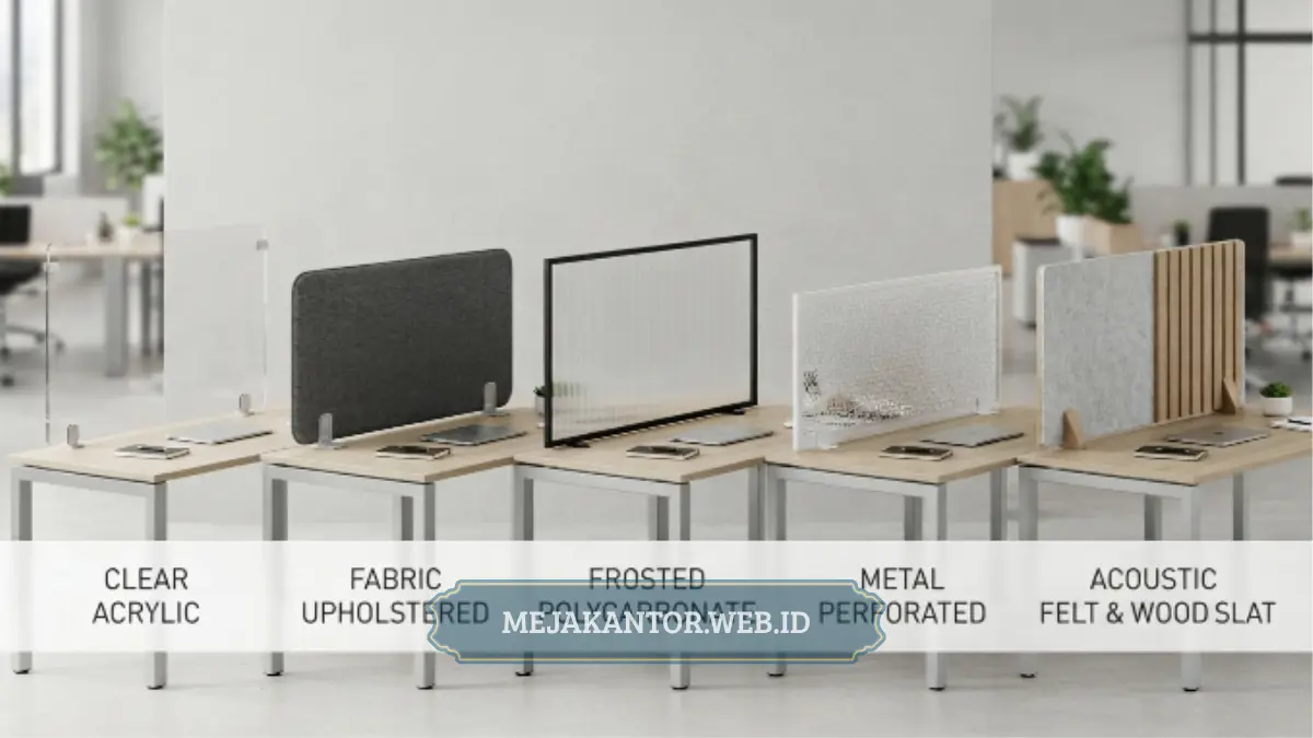Perbandingan lima jenis partisi workstation untuk meja kerja