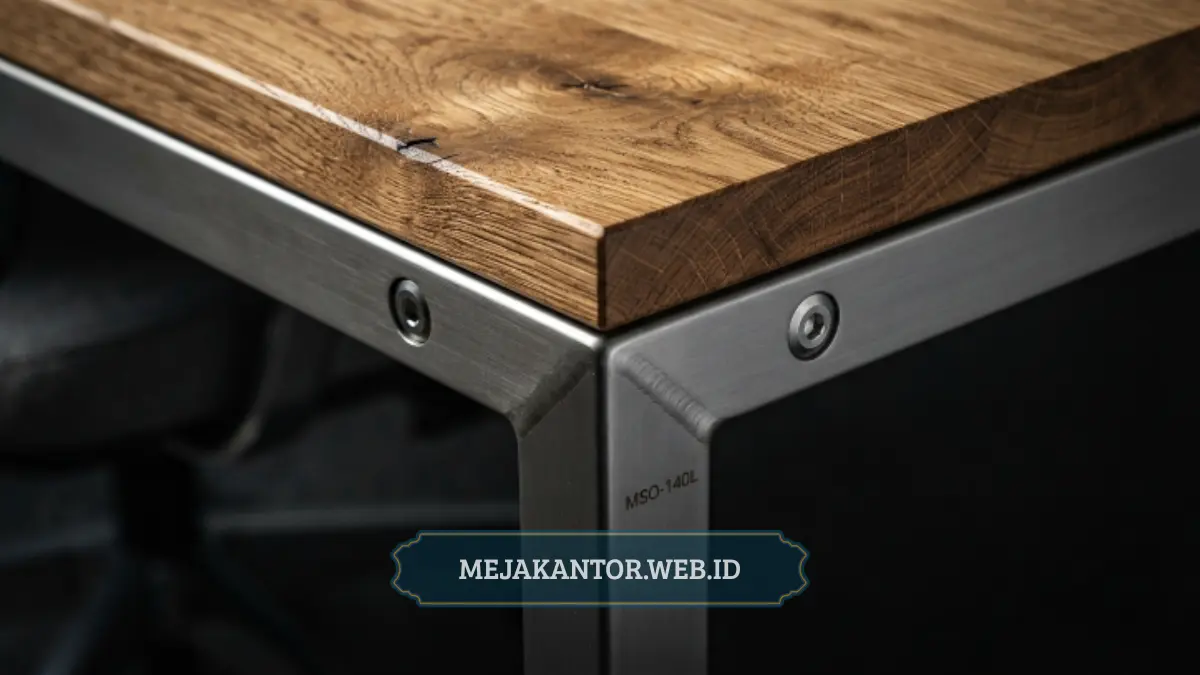 Detail material top table dan rangka Meja Staff MSO-140L